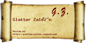 Glatter Zalán névjegykártya